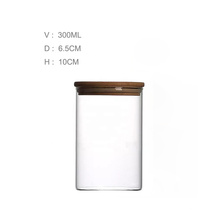 customize air tight storage container jar glass with bamboo lid BJ-413A